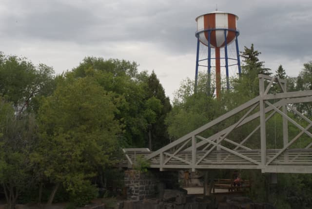 Water tower across the Snake River.