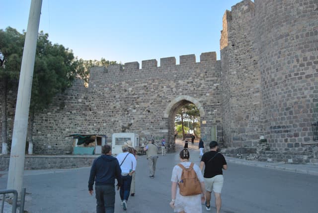 Walking through the front gate of the fortress