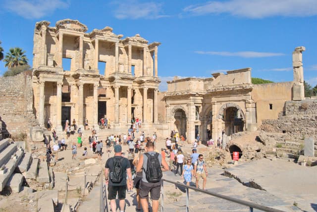 Approaching the library of Celsus