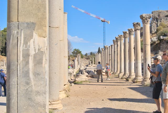 Columns bordering the agora.