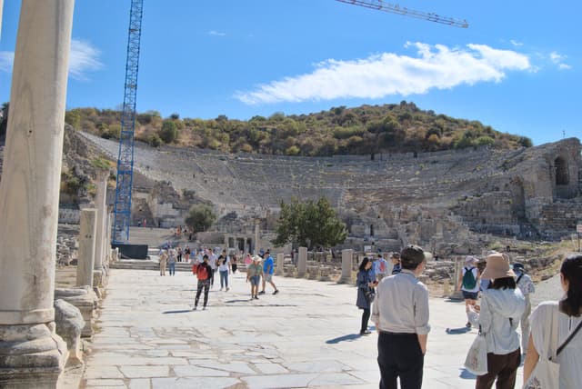 Leaving the theather.