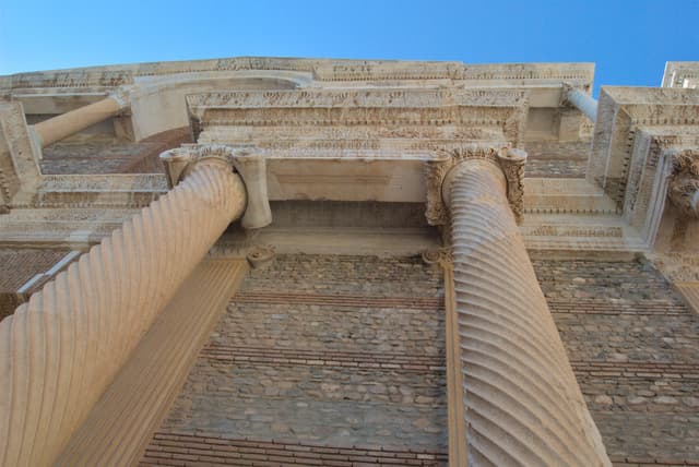 Spiral columns at the gymnasium