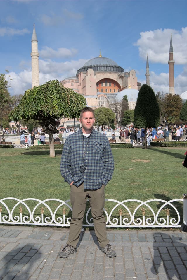 Me standing in front of the Hagia Sophia