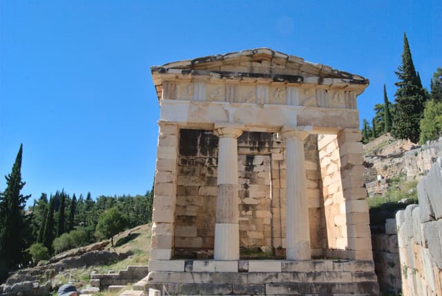 Treasury at Delphi where a city-state like Athens would store valuables as an offering to their gods.