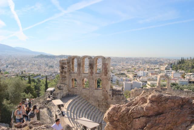 A small theater partway up the Acropolis.