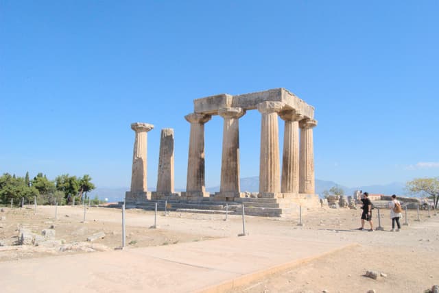 A very ancient temple of Apollo at Corinth