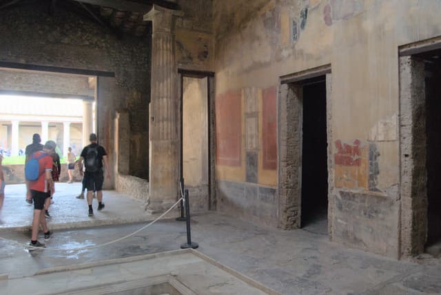 Inside of a house with some well preserved frescoes