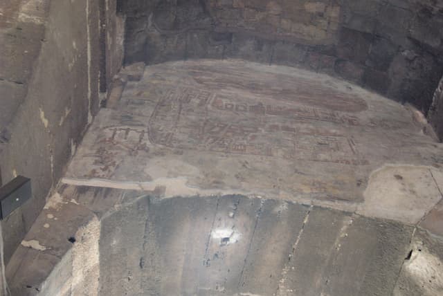 Map of Jerusalem painted over an arch in the Colosseum
