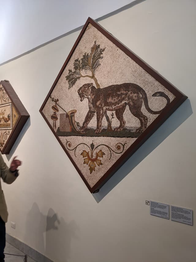 Mosaic from Pompeii displayed at the museum in Naples